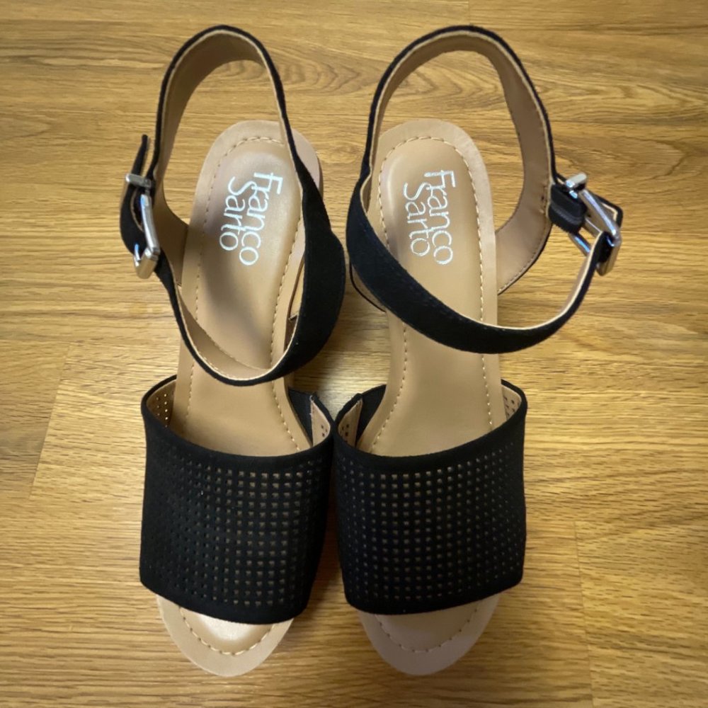 Black Franco Sarto "Cork" Wedges | Size:8